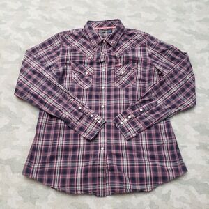 Cruel Girl Top Womens‎ 2XL Pink Pockets Pearl Snap Long Sleeve